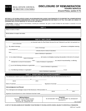 Disclosure of Remuneration Form
