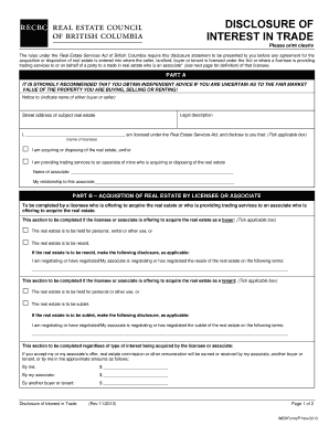 Disclosure of Interest in Trade