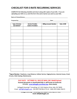 E-Rate Request for Bills