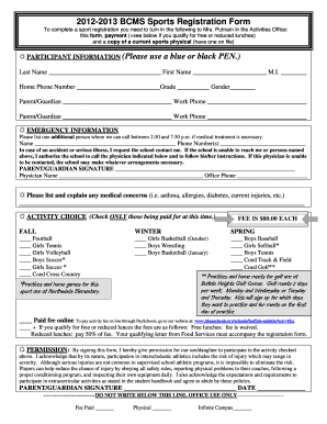 2012-2013 BCMS Sports Registration Form (PDF - 64.97 KB) - staging bhmschools