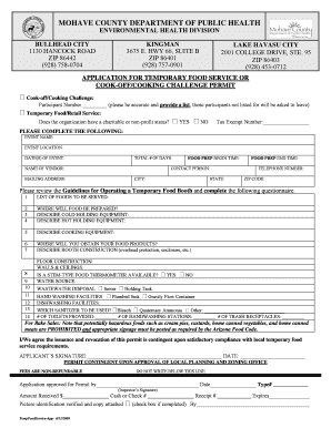Temporary Food Service Permit Application