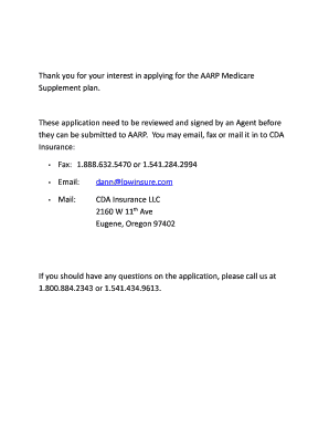 AARP Medicare Supplement Insurance Application