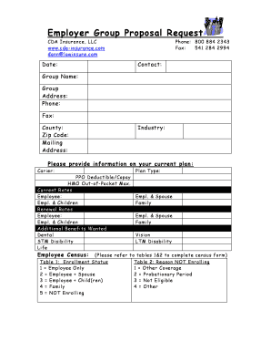 Employer Group Proposal Request