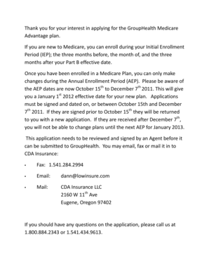 GroupHealth Medicare Advantage Plan Application