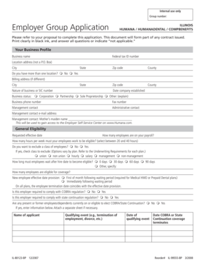 Employer Group Application Illinois