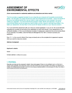 Environmental Effects Assessment Form