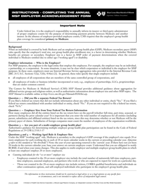 Medicare Secondary Payer Employer Acknowledgement Form