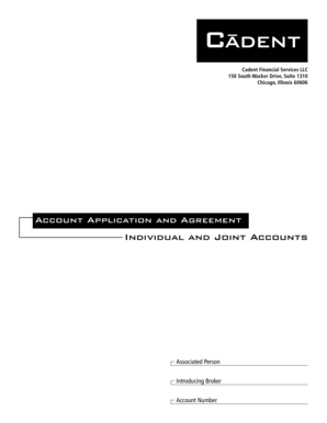 Cadent Financial Services Account Application and Agreement