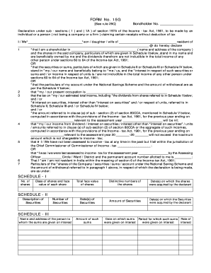 Form 15G Declaration for Tax Exemption