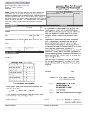 Wisconsin Transient Boater Reservation Form