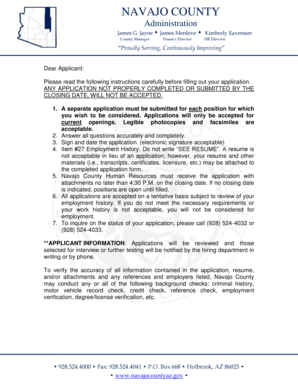 Navajo County Employment Application