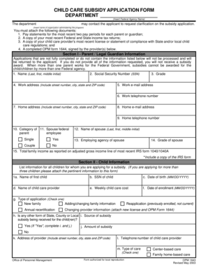 Child Care Subsidy Application Form