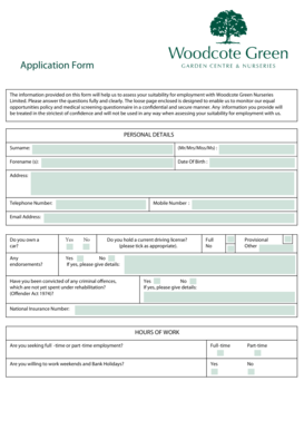 Employment Application Form