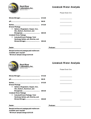 rock river water check form