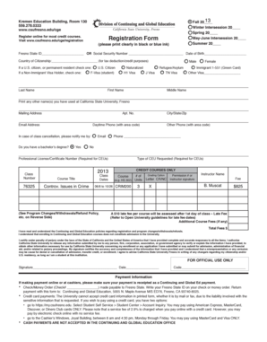 California State University Fresno Registration Form