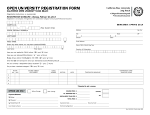California State University Open University Registration Form