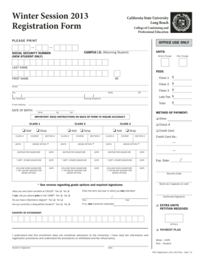 California State University Registration Form