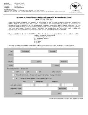 Epilepsy Society of Australia Donation Form
