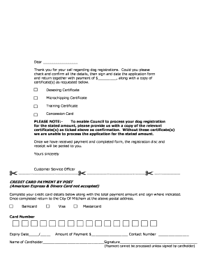 Dog Registration Application Form