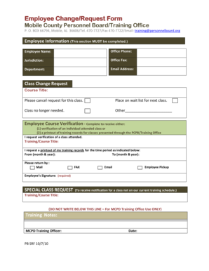 Employee Change/Request Form