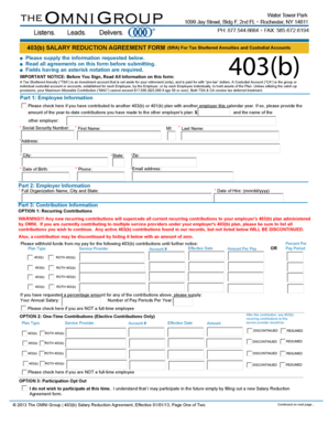 403(b) Salary Reduction Agreement Form