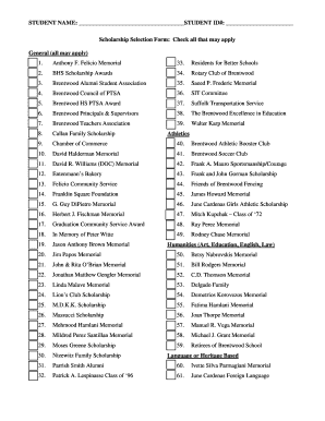 Scholarship Selection Form