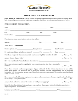 Employment Application Form