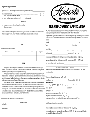 Pre-Employment Application Form