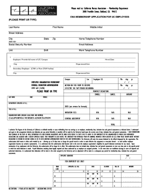 CNA Membership Application for UC Employees