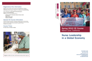 Nurse Leadership in a Global Economy CE Course Registration Form