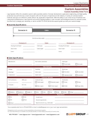 Custom Assembly Order Form