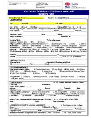 Aged Care and Rehabilitation Referral Form