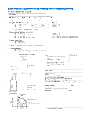Magnetic Level-Gauge Transmitter Application Data Sheet