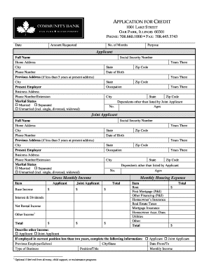 Credit Application Form