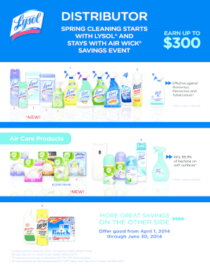 Reckitt-Benckiser 300 Distributor Rebate - RJ Schinner