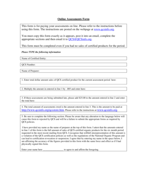 Online Assessments Form This form is for paying your assessments ...