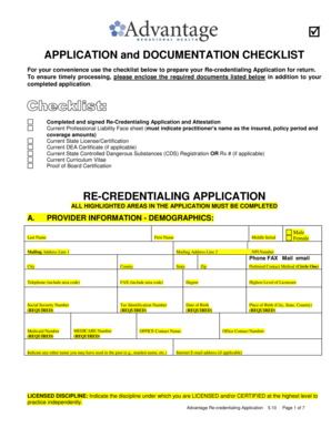 Re-Credentialing Application for Healthcare Providers