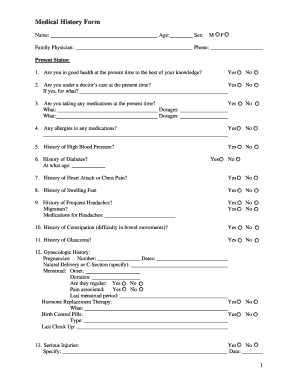 Medical History Form