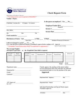 University Check Request Form