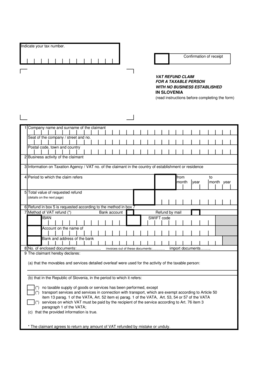 VAT Refund Claim Form