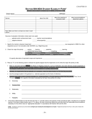 Section 504/ADA Student Eligibility Form