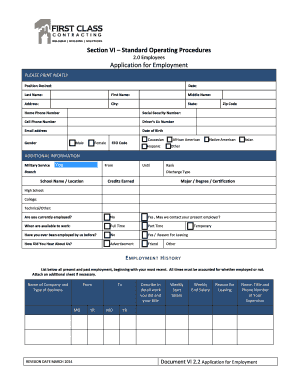 Application for Employment