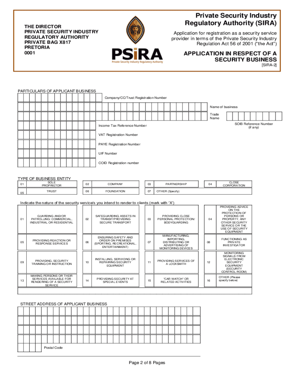 PSiRA Verification Form