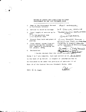 Government Servant Asset and Liability Declaration Form
