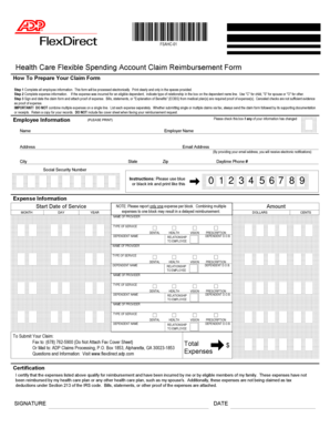 Health Care Flexible Spending Account Claim Reimbursement Form