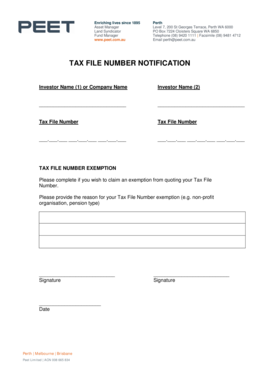 Tax File Number Notification