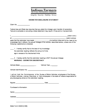 Odometer Disclosure Statement