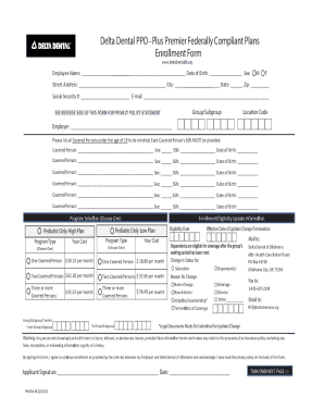 Delta Dental PPO Plus Premier Enrollment Form