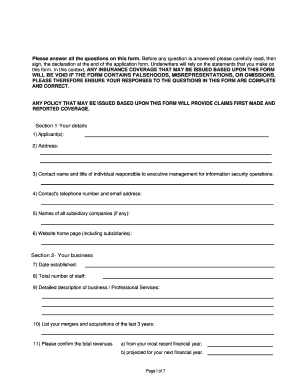 Safe Enterprise Insurance Application Form