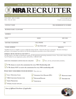 NRA Recruiter Application Form